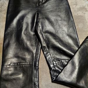 Hugo Buscati black leather pants 10